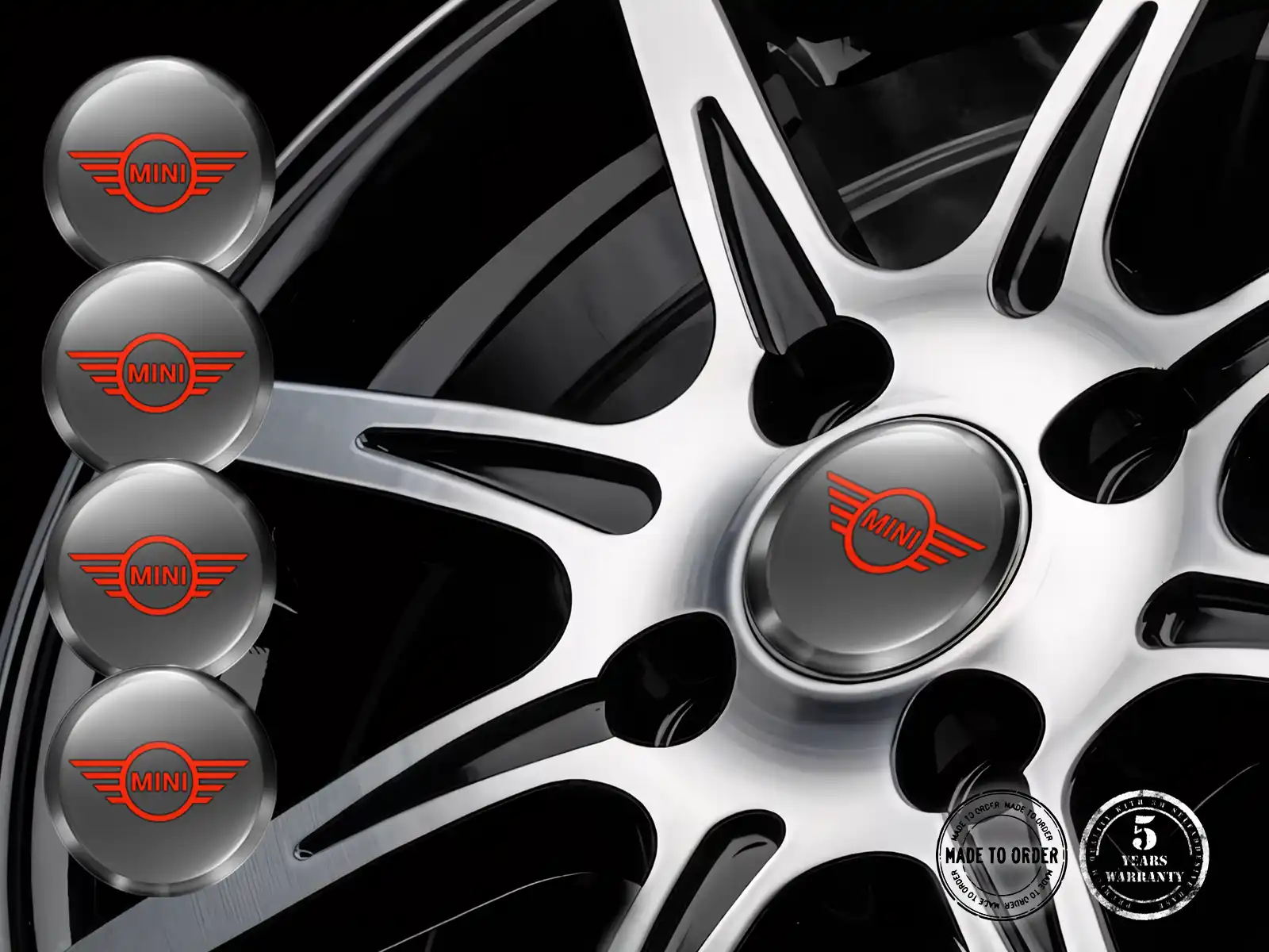 Mini Cooper Custom Domed Decals Style Premium Rim Logos